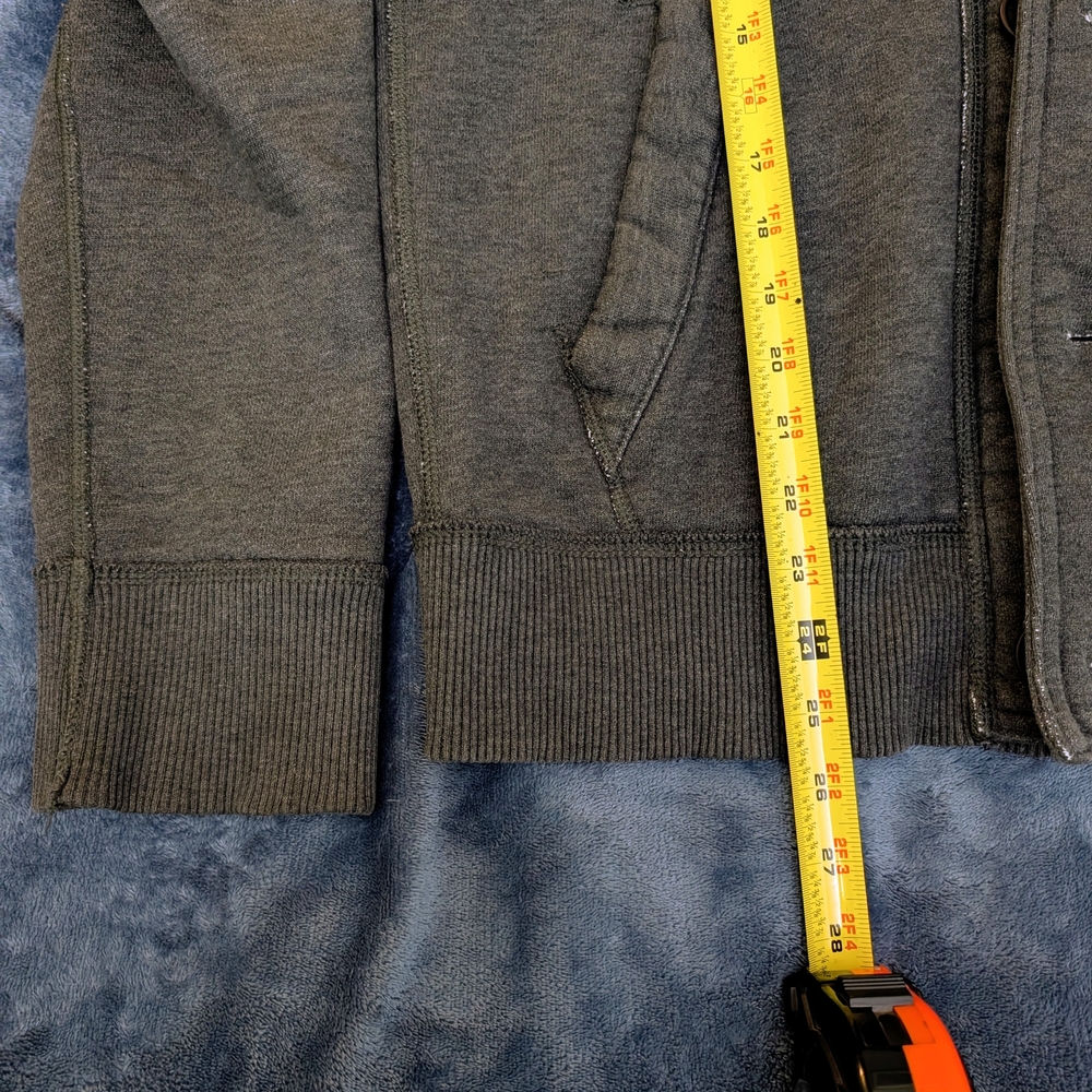 VTG Abercrombie & Fitch Gray Heavyweight Hoodie Jacket with Red  Logo Muscle Fit - Picture 4 of 11